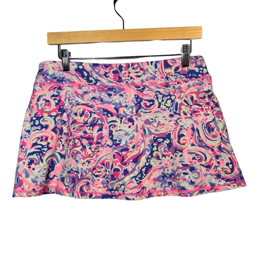 Lilly Pulitzer Luxletic Skort SZ M Pink & Purple Swirl Pattern Preppy Resort